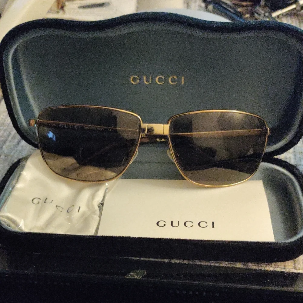Gucci 1689 Folding Sunglasses GG 1689/S C. K89 Shiny Gold /Bronze Italy